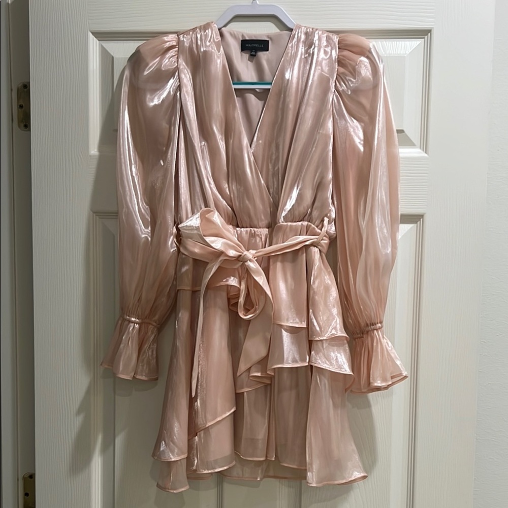 Majorelle Pink Ruffled Wrap Dress